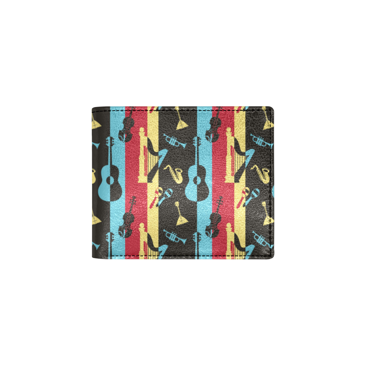 Jazz Pattern Print Design 02 Men's ID Card Wallet