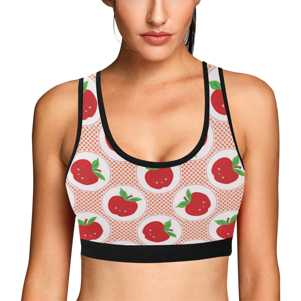Apple Pattern Print Design AP08 Sports Bra