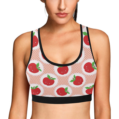 Apple Pattern Print Design AP08 Sports Bra