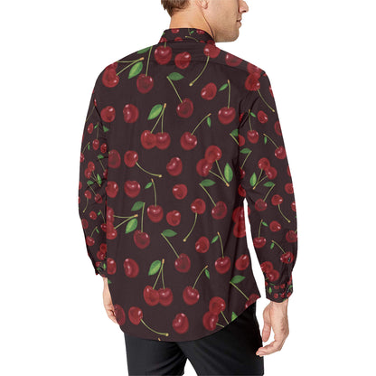 Cherry Fresh Pattern Men's Long Sleeve Shirt