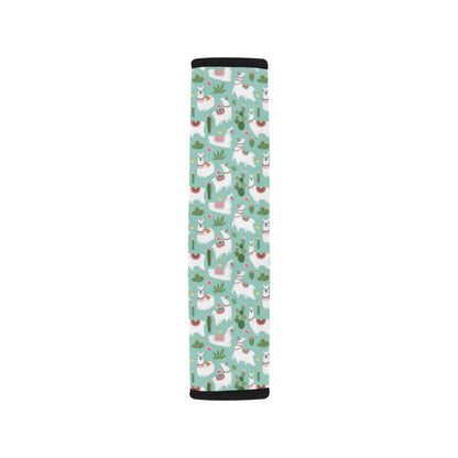 Llama with Cactus Themed Print Car Seat Belt Cover