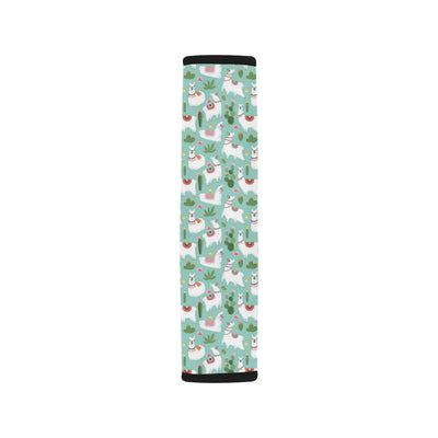 Llama with Cactus Themed Print Car Seat Belt Cover