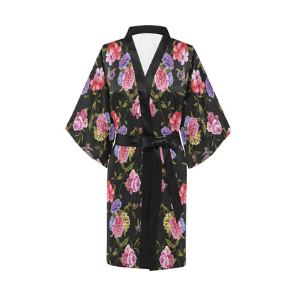 Carnations Pattern Print Design CN05 Women Kimono Robe