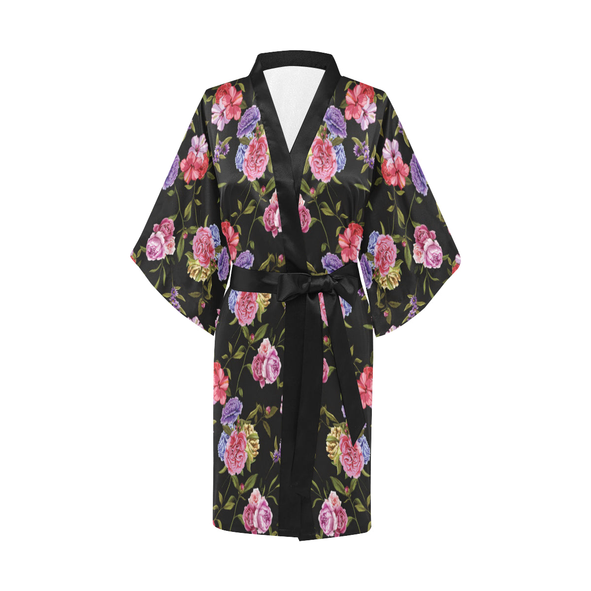 Carnations Pattern Print Design CN05 Women's Short Kimono