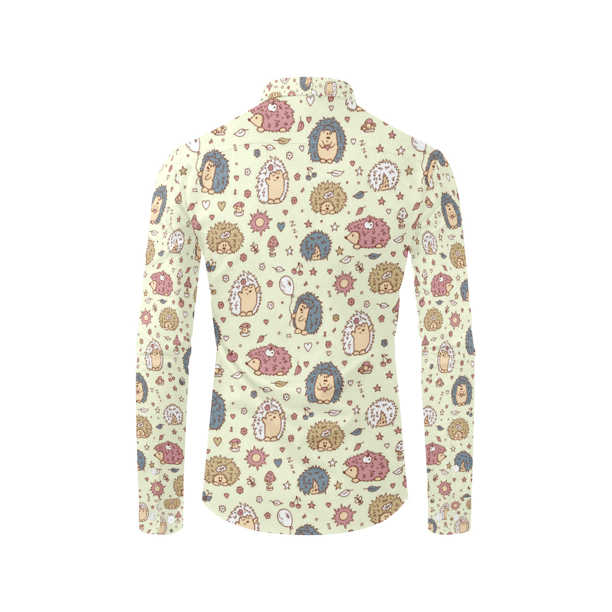 Hedgehog Cute Pattern Print Design 01 Men's Long Sleeve Shirt