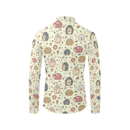 Hedgehog Cute Pattern Print Design 01 Men's Long Sleeve Shirt