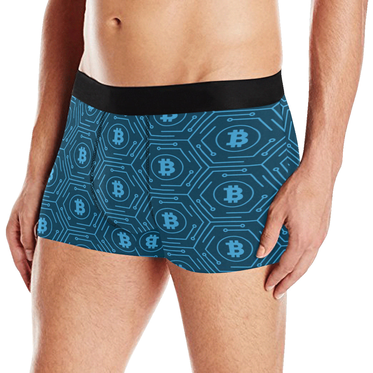 Cryptocurrency Pattern Print Design 04 Men's Boxer Briefs