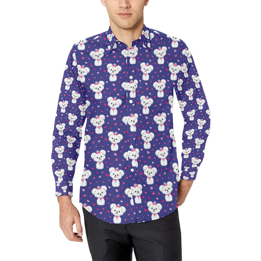 Maltese Pattern Print Design 02 Men's Long Sleeve Shirt