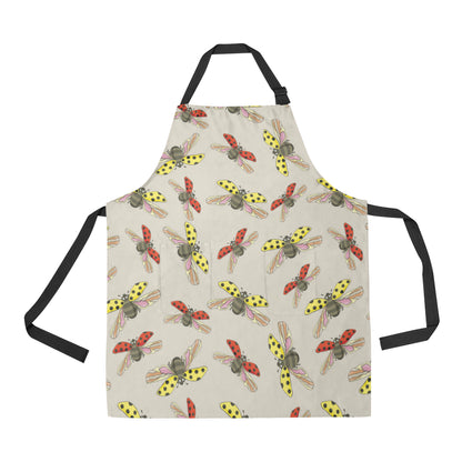 Ladybug Pattern Print Design 04 Apron with Pocket