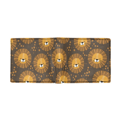 Lion Cartoon Pattern Print Design 01 Men's ID Card Wallet