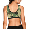 Puzzle Camo Pattern Print Design A03 Sports Bra