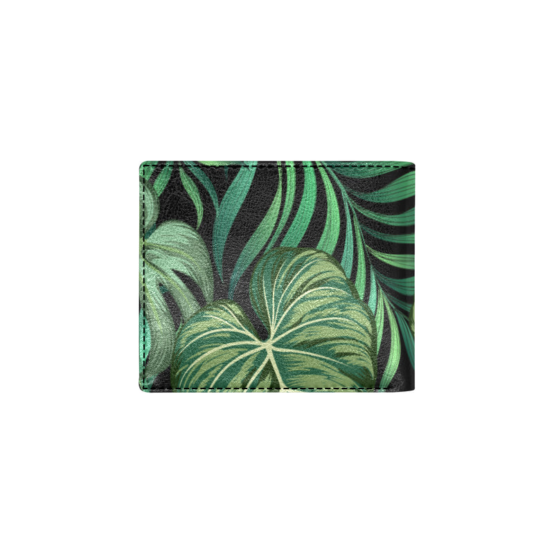 Green Fresh Tropical Palm Leaves Men's ID Card Wallet