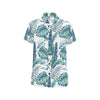 Pattern Tropical Palm Leaves Men's Short Sleeve Button Up Shirt