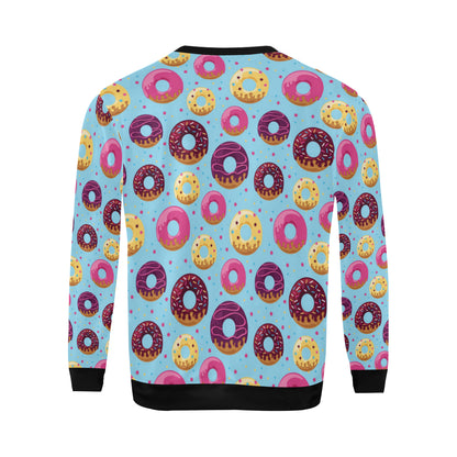Donut Pattern Print Design DN07 Men Long Sleeve Sweatshirt