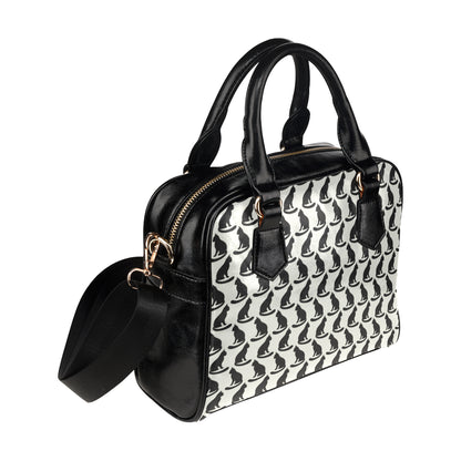 Black Cat Pattern Print Design 02 Shoulder Handbag