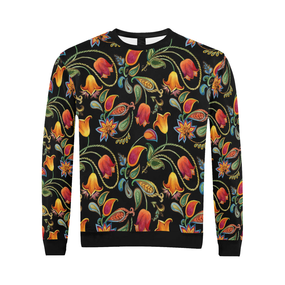 Tulip Boho Pattern Print Design TP09 Men Long Sleeve Sweatshirt