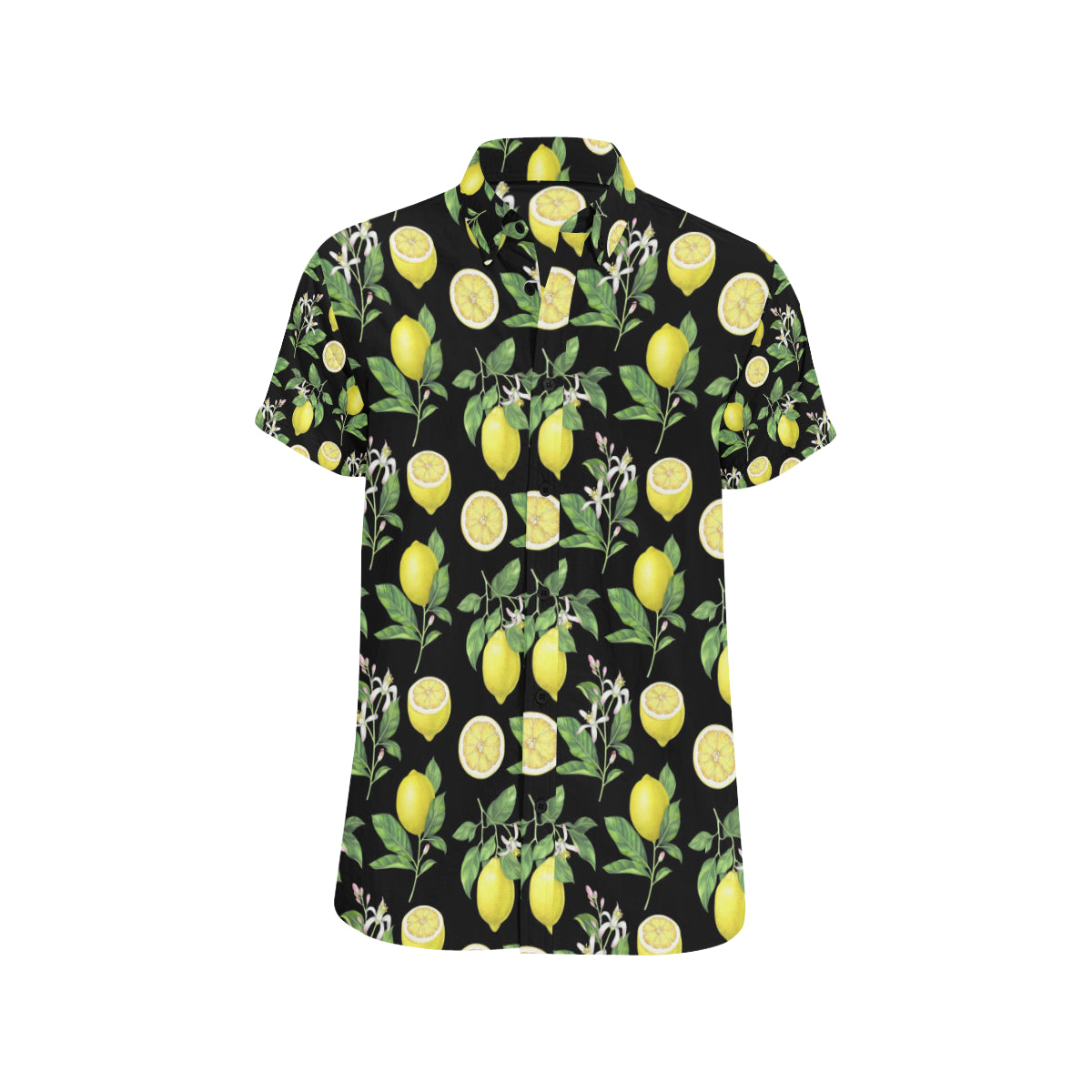 Lemon Pattern Print Design LM02 Men's Short Sleeve Button Up Shirt