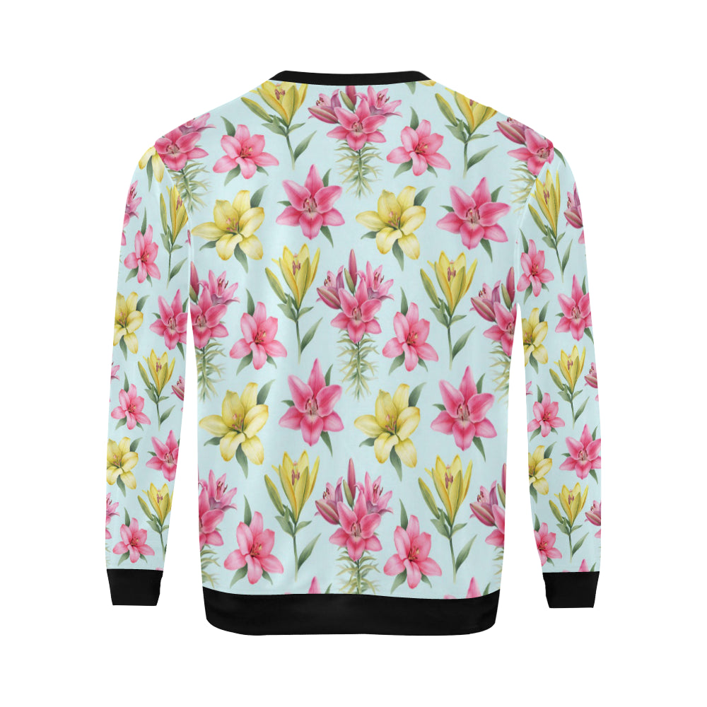 Lily Pattern Print Design LY010 Men Long Sleeve Sweatshirt