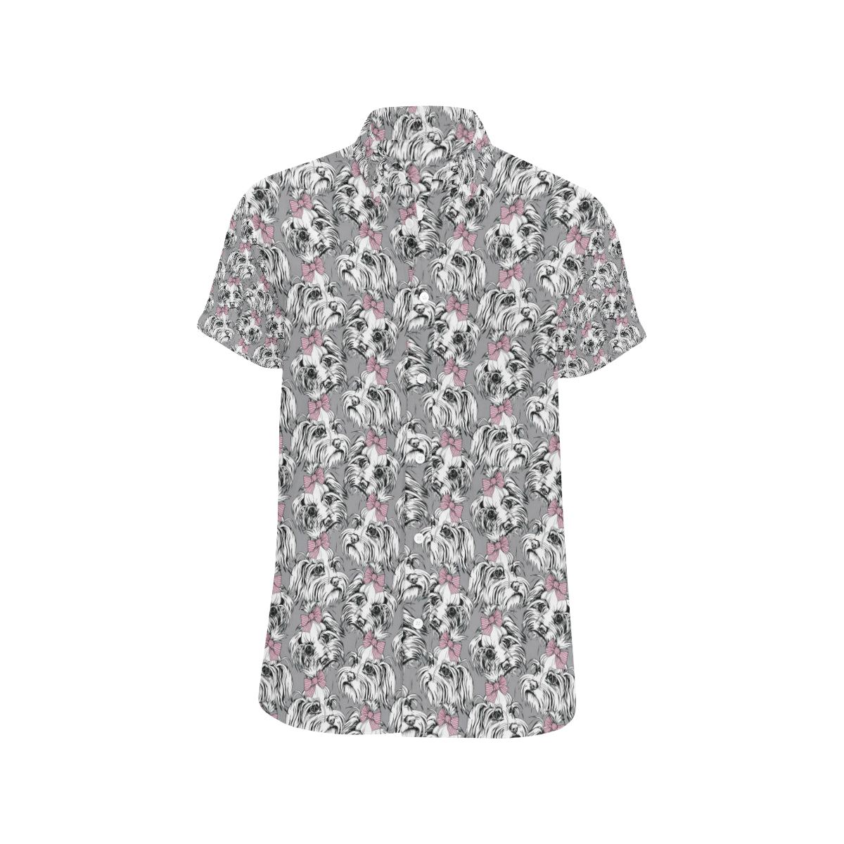 Maltese Pattern Print Design 01 Men's Short Sleeve Button Up Shirt