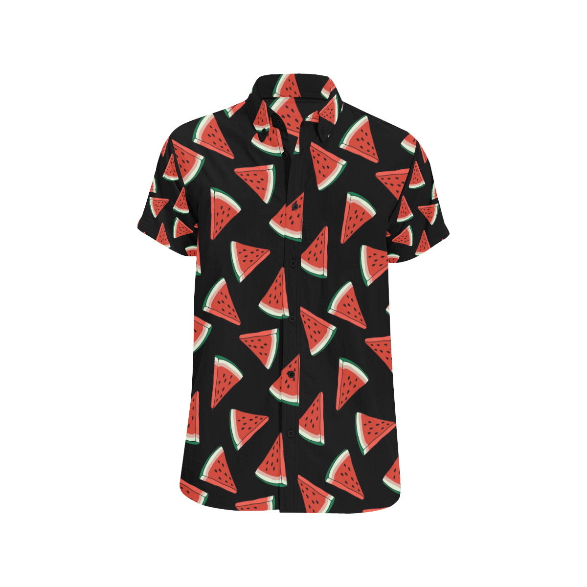 Watermelon Pattern Print Design WM01 Men's Short Sleeve Button Up Shirt
