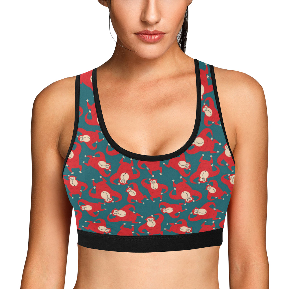 Chimpanzee Pattern Print Design 04 Sports Bra