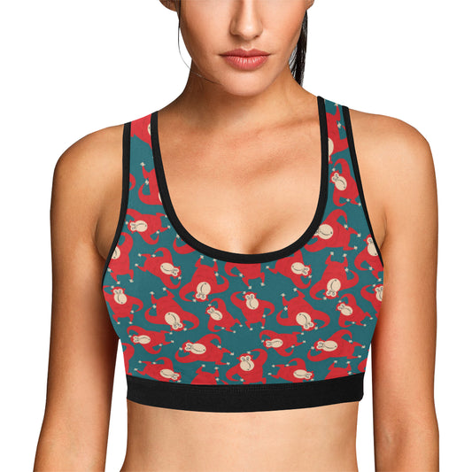 Chimpanzee Pattern Print Design 04 Sports Bra