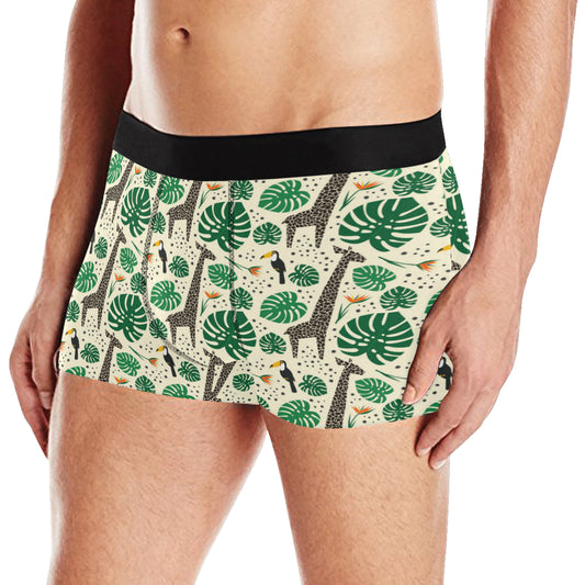 Rainforest Giraffe Pattern Print Design A02 Men's Boxer Briefs