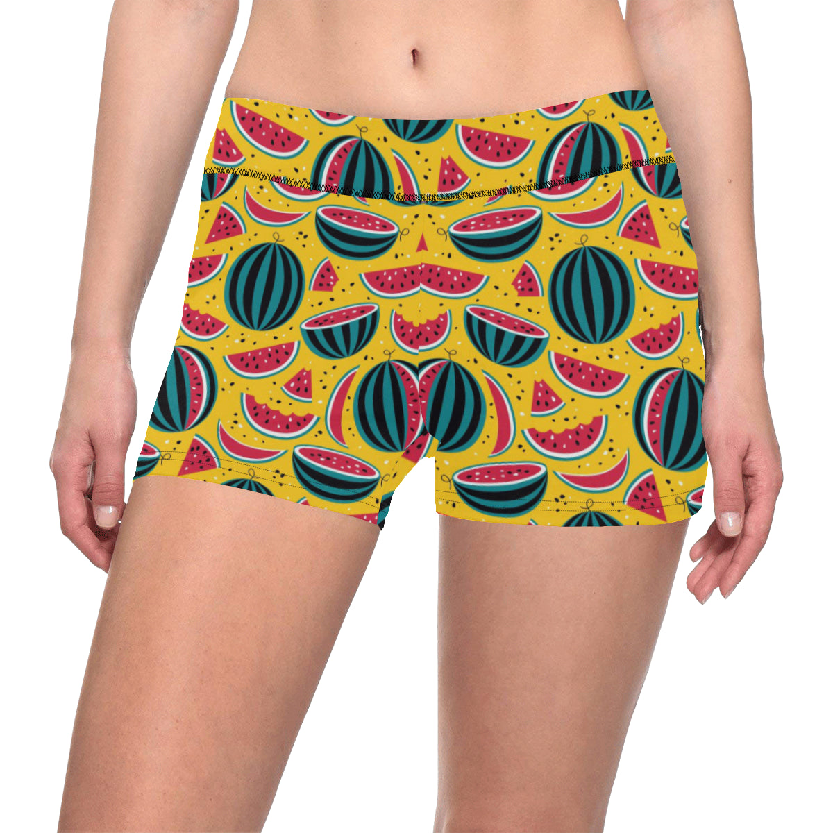 Watermelon Pattern Print Design WM02 Yoga Shorts