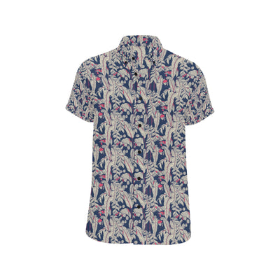 Bird Of Paradise Pattern Print Design 03 Men's Short Sleeve Button Up Shirt