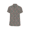 Calendar Aztec Style Print Pattern Men's Short Sleeve Button Up Shirt