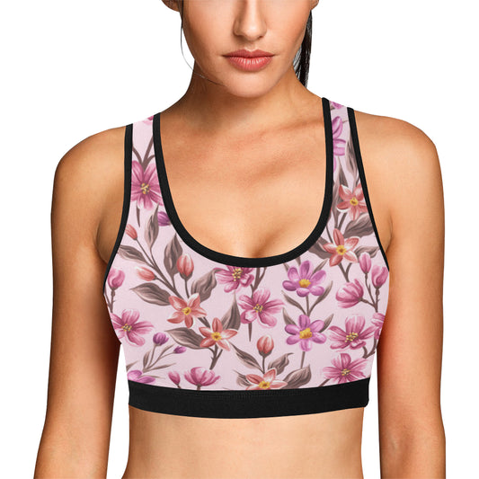Summer Floral Pattern Print Design SF09 Sports Bra