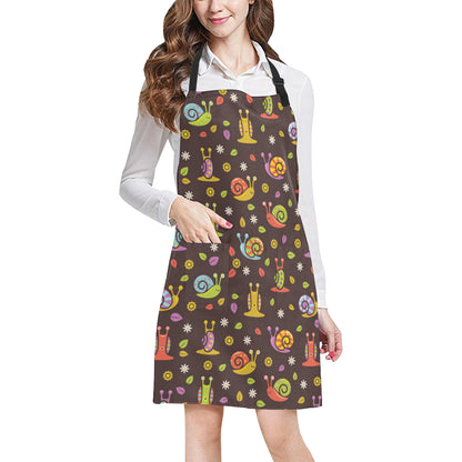 Snail Pattern Print Design 01 Apron with Pocket