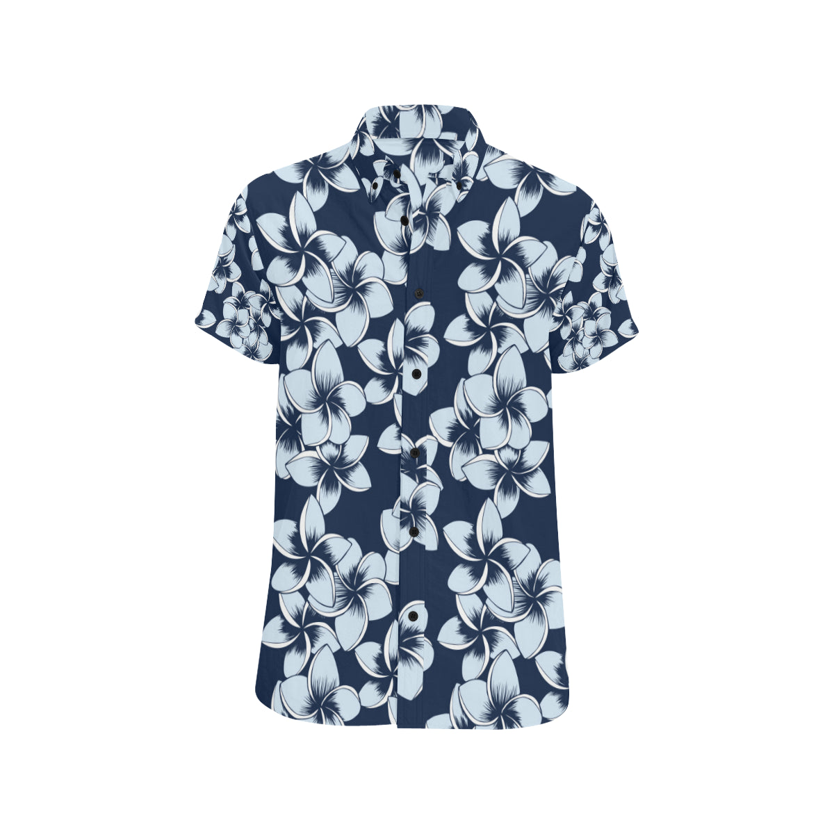 Plumeria Pattern Print Design A02 Men's Short Sleeve Button Up Shirt