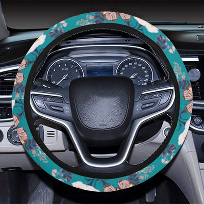 Butterfly Pattern Print Design 012 Steering Wheel Cover with Elastic Edge