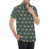 Horse Classic Themed Pattern Print Men's Short Sleeve Button Up Shirt