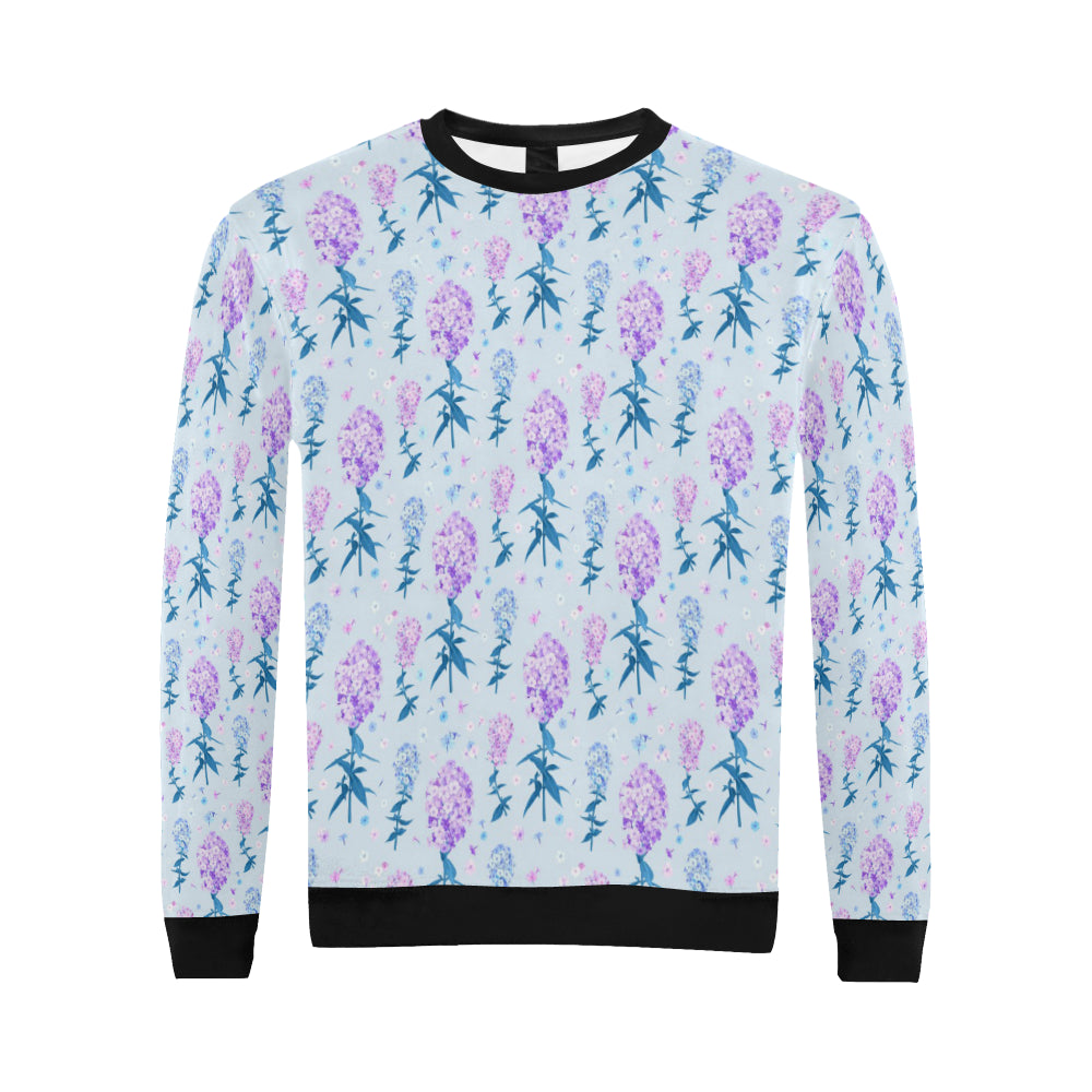 Lilac Pattern Print Design LI05 Men Long Sleeve Sweatshirt