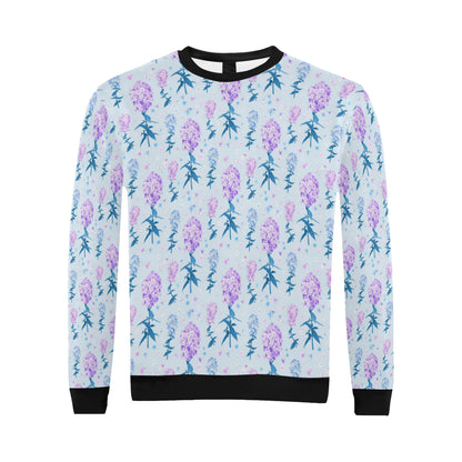 Lilac Pattern Print Design LI05 Men Long Sleeve Sweatshirt