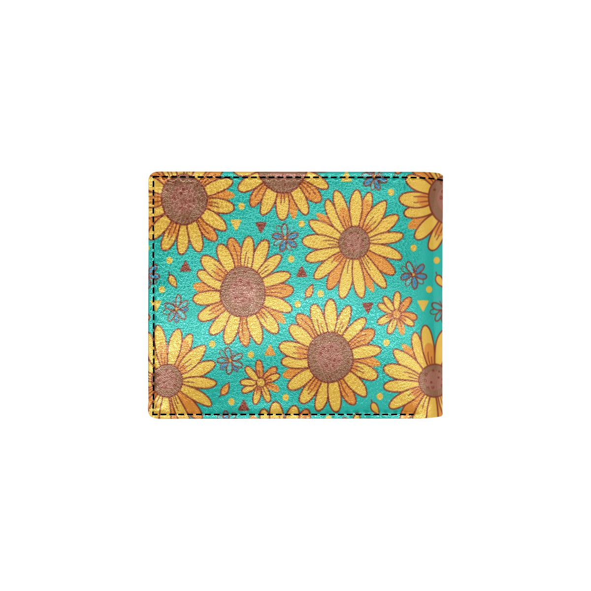 Sunflower Pattern Print Design SF013 Men's ID Card Wallet