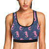 SeaHorse Pink Pattern Print Design 02 Sports Bra