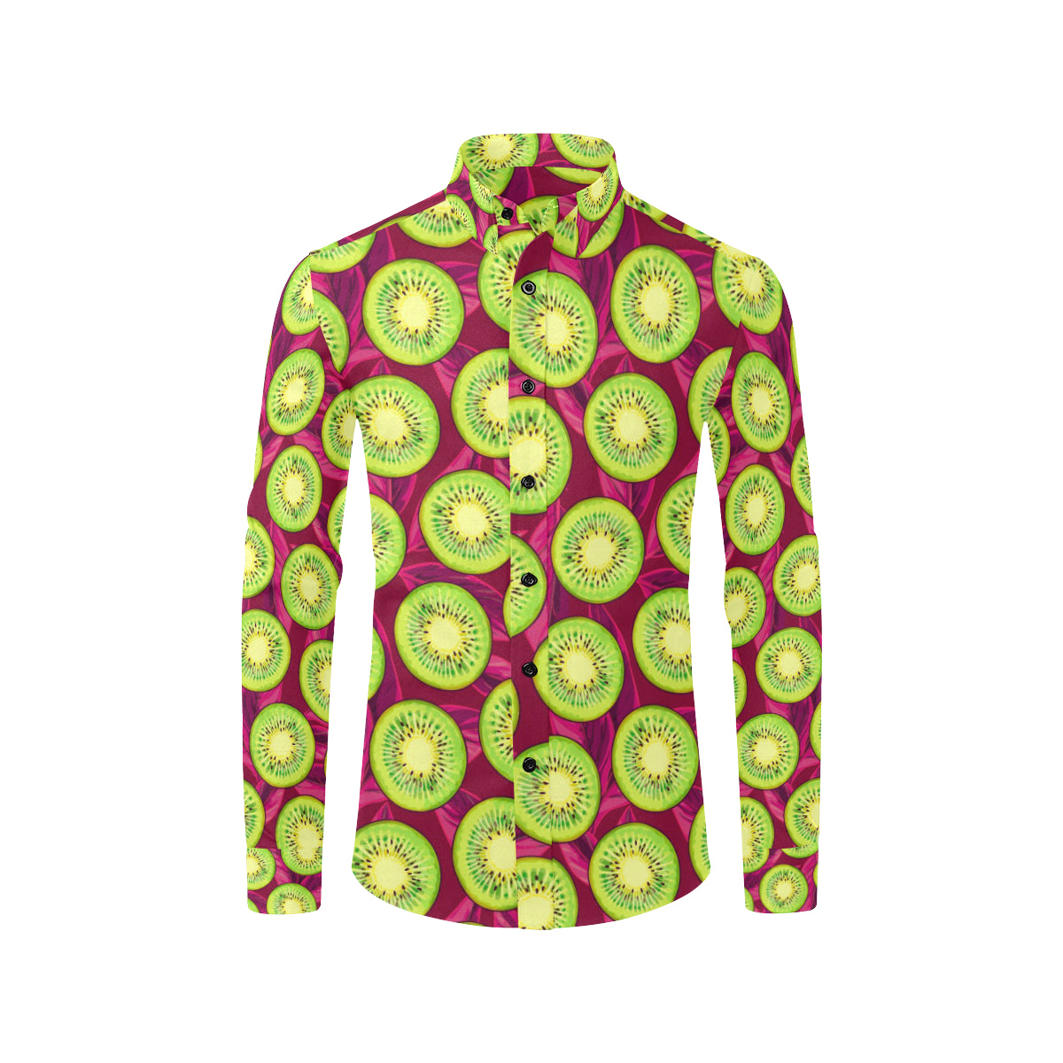 Kiwi Pattern Print Design KW05 Men's Long Sleeve Shirt