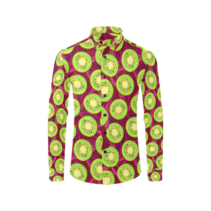 Kiwi Pattern Print Design KW05 Men's Long Sleeve Shirt