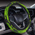 Green Kelly Camo Print Steering Wheel Cover with Elastic Edge