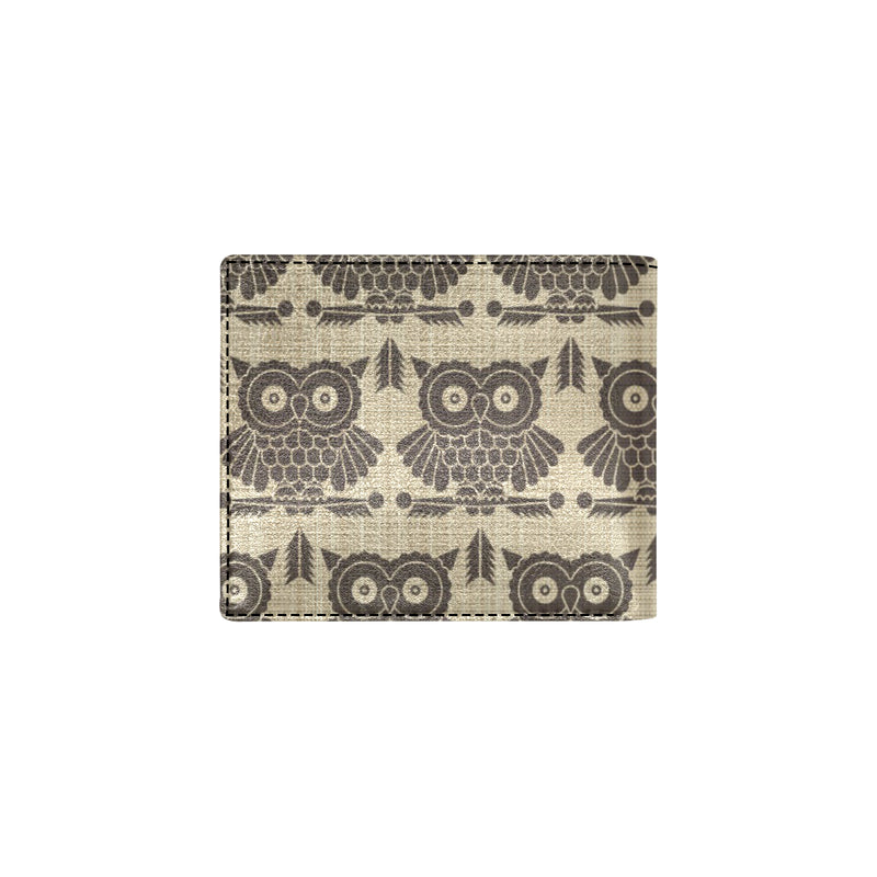 Owl Pattern Print Design A01 Men's ID Card Wallet