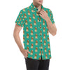 Lion Pattern Print Design 02 Men's Short Sleeve Button Up Shirt