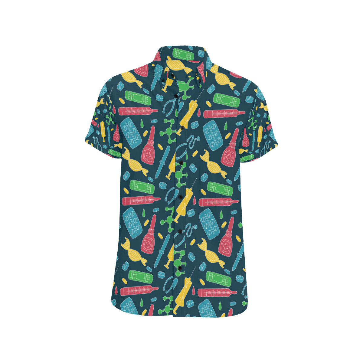 Phlebotomist Pattern Print Design A03 Men's Short Sleeve Button Up Shirt