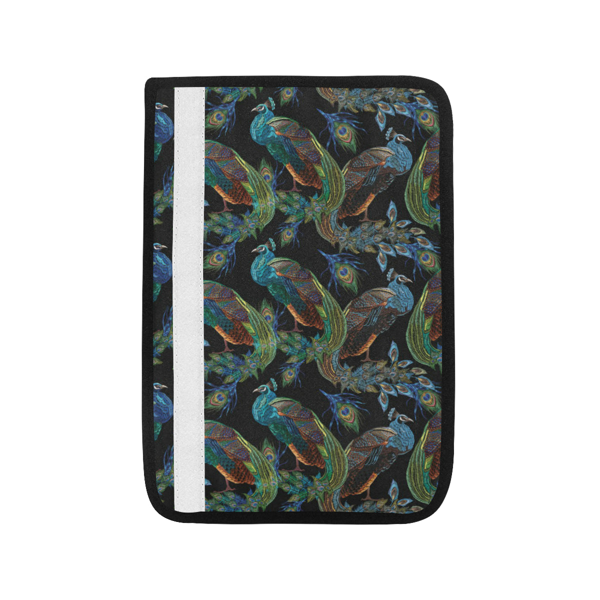 Peacock Pattern Print Design A04 Car Seat Belt Cover