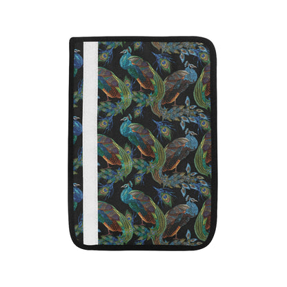 Peacock Pattern Print Design A04 Car Seat Belt Cover