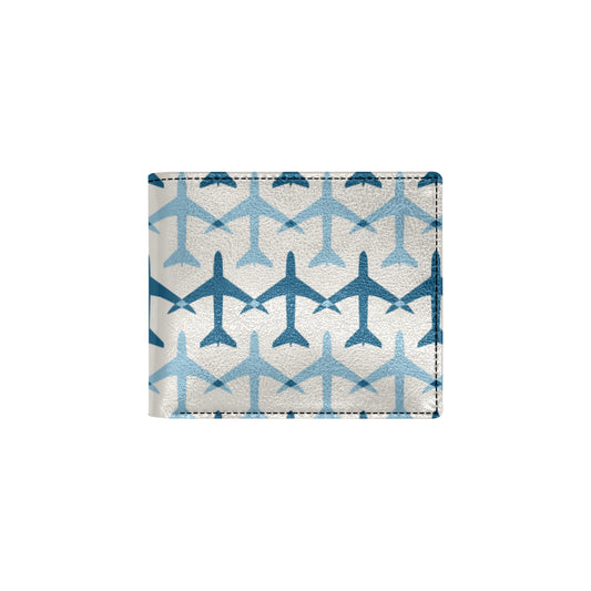 Airplane Pattern Print Design 04 Men's ID Card Wallet