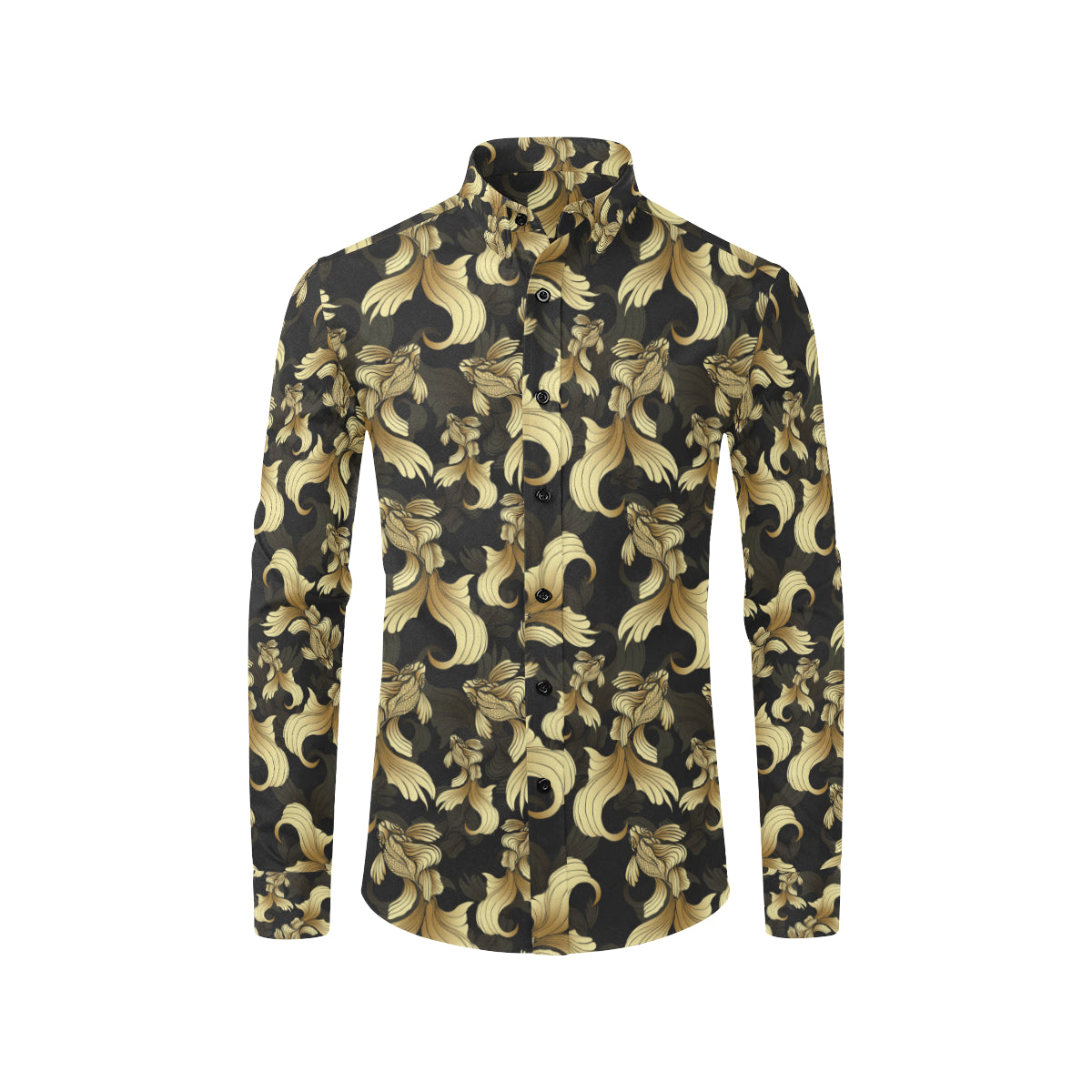 Goldfish Pattern Print Design 02 Men's Long Sleeve Shirt