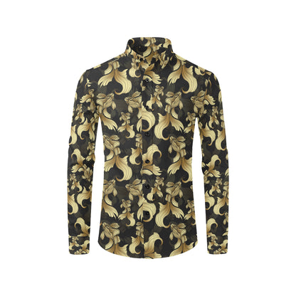 Goldfish Pattern Print Design 02 Men's Long Sleeve Shirt